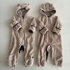 未使用　ミキハウス　ミキハウスファースト　くま耳付き　マイクロファー　双子