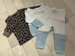 H&M80cmセットアップ＆ヒョウ柄Tシャツ90cm２点セット