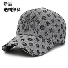 激レア物⭐️新品 総柄ロゴベースボールキャップ 帽子 グレー NYストリート