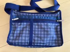 レスポートサック　青系チェック柄 ショルダーバッグ