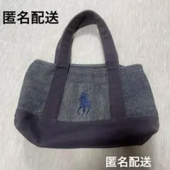 ポロ ラルフローレン ビックポニートートバッグ デニム ネイビー ロゴのサムネイル
