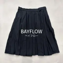 ベイフロー プリーツスカート フレア タック 膝丈 清楚 通勤 オフィス 上品のサムネイル