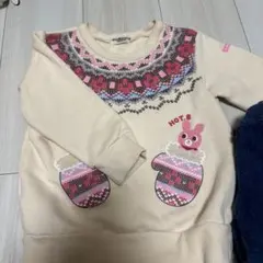 Hot Biscuit クリーム色トレーナー 100おまけつき