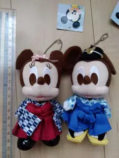 ディズニー　ミッキー　ミニー　ぬいぐるみ　着物　成人式　御祝い　振袖　日本