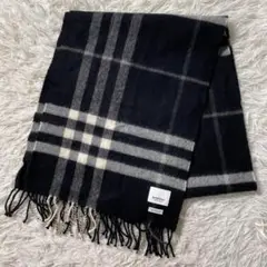【美品】バーバリー　現行　マフラー　ノバチェック　カシミヤ100%　白タグ