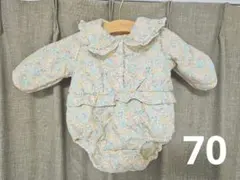 【tete a tete】中綿ロンパース 70 女の子 花柄 冬 アウター 防寒
