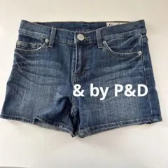 & by P&D デニムショートパンツ バック刺繍　38 平成ギャル　当時物のサムネイル
