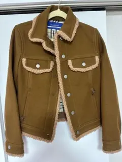 BURBERRY BULE LABELボア付きブラウンジャケット