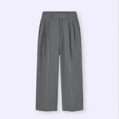 GU タックワイドパンツ　グレーXL