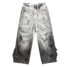 RYE CHASIN ダメージ加工 バギーパンツ ワイド 白 y2k opium RYE CHASIN ダメージ加工 バギーパンツ ワイド 白 y2k opium - メルカリ