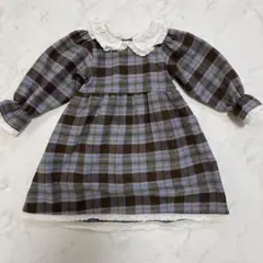 Aosta アオスタチェック柄 長袖ワンピース XLサイズ