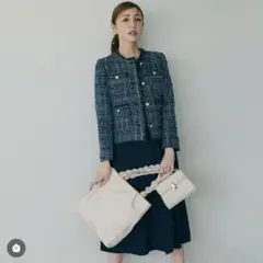 セルフォード ツイードジャケット ネイビー 36 替ボタンあり 入園式 卒園式