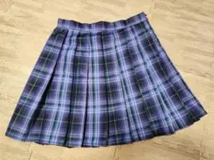 レディース　ROMWE 紫系チェック プリーツスカート M