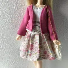 22センチドール服　ハンドメイド　キャミソールカーディガンコーデ　3点
