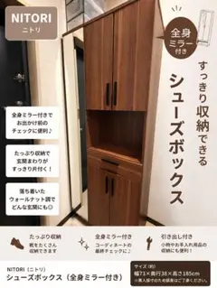 大阪市内発 NITORI シューズボックス 全身ミラー付きのサムネイル