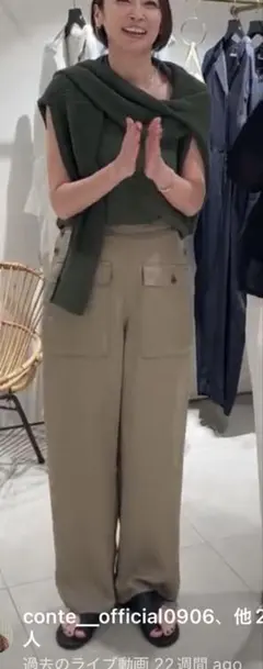 conte サテンカーゴパンツ ネイビー サイズ36 - メルカリ