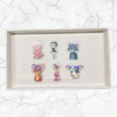 アメキャラ 4cm アクリルパーツ カン付き 6個セット