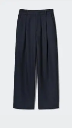 901 UNIQLO ブラッシュドジャージータックワイドパンツ S レディース