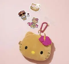 匿名★sweet8月号付録♡日焼けキティぬいぐるみポーチチャーム&ステッカー