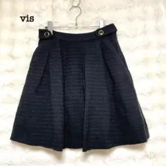 ViS ビス　フレアスカート　黒　M 膝丈　きれいめ　上品　フォーマル　ふんわりのサムネイル