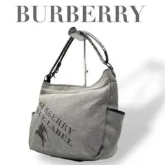 バーバリーブルーレーベル☆2way ショルダーバッグ キャンバス ホースロゴ