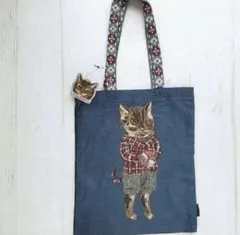 新品　ナタリーレテ　レクタングル トートバッグ　タビーキャット　猫　ねこ　ネコ