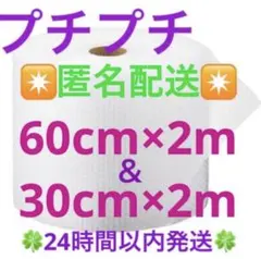 プチプチ60cm×2m ＆ 30cm×2mセット 緩衝材 クッション材 梱包材㉒
