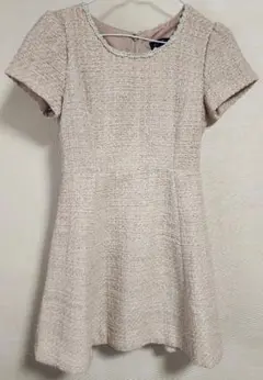 L'EST ROSE ピンクベージュ ツイードワンピース