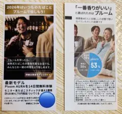 JT　プルームオーラ　フリートライアル　14日間無料体験引換券2枚