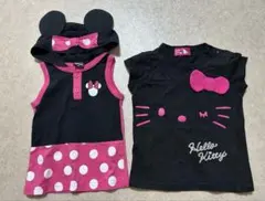ミニーマウス・ハローキティ Tシャツセット
