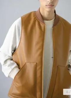 定価24200円モンキータイムフェイクレザーベストMブラウン