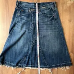 ダークブルー デニムスカート グランジ　森ガールのサムネイル