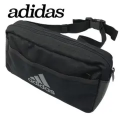 adidas／アディダス　ウエストポーチ/ウエストバッグ　３本線　黒　1019