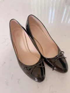 FABIO RUSCONI 35 リボン付きブラックパンプス