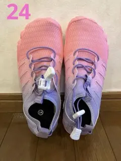 【美品】マリンシューズ　24センチ　ピンク×パープルグラデ　室内使用1回のみ