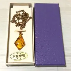 【未使用・箱付き】昭和レトロ 本鼈甲張 帆船モチーフ ネックレス ヴィンテージ