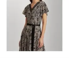 極美品♡ローレンラルフローレン　ペイズリーアシンメトリードレス　ロングワンピース