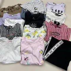 キッズ子ども女の子夏服まとめ売り１４０〜１６０センチ半袖Tシャツワンピース１４点