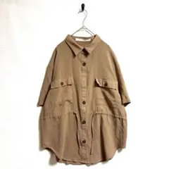 【Ray Cassin】レイカズンウエストマークギャザーシャツ ブラウスベージュ