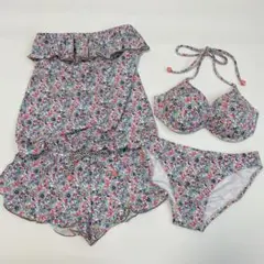 San-ai Resort ♡ レディース 花柄 セパレート水着 3点セットのサムネイル