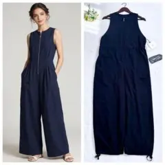 《新品25AW》oll*FRAMeWORK ZIPオールインワン ネイビー Sのサムネイル