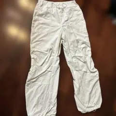 GU Lサイズ　ホワイト カーゴパンツ サイドポケット付き