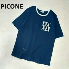 美品　PICONE　ピッコーネ　コットンTシャツ　綿100%　ネイビー　40のサムネイル