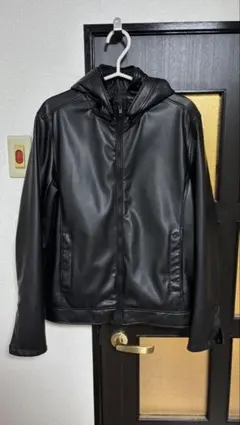 TKタケオキクチ　シンセティックレザーフードブルゾン　ブラック