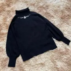 MAJESTIC LEGON （M） タートルネックニット ビジュー装飾 長袖