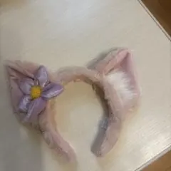 東京ディズニーシー カチューシャ ピンク ファー 花