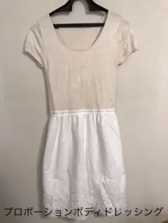 ワンピース　白　刺繍　レース　ニット　秋　レディース  通勤着　デート