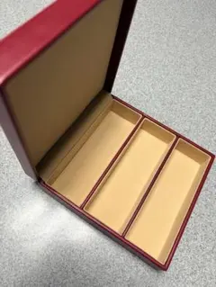 メガネケース エンジ　合成皮革 収納3仕切り