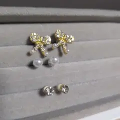 リボン ピアスセット