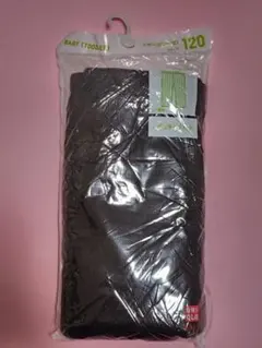 120㎝☆新品☆ユニクロ　UNIQLO ブラックレギンス　リブ素材